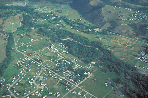 interactive aerial photo showing the location of Travelers' Rest